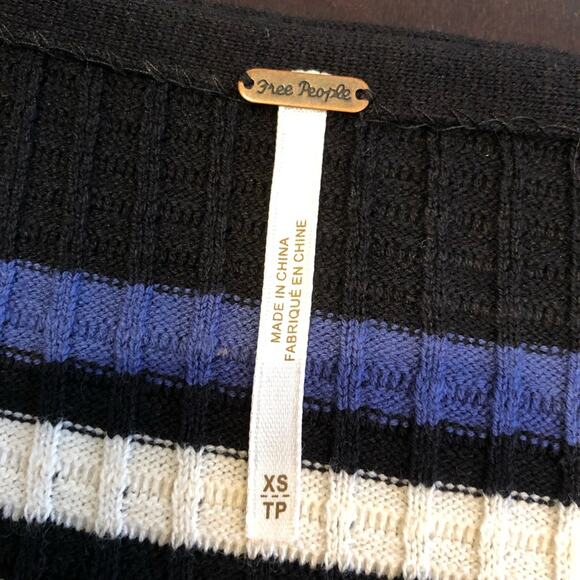 Free People Gidget black white colored striped ribbed knit dress Extra Small XS - Picture 11 of 14
